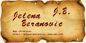 Jelena Beranović vizit kartica